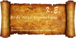 Kránitz Ernesztina névjegykártya
