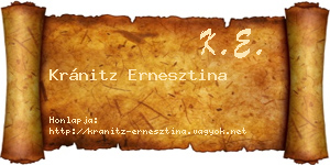 Kránitz Ernesztina névjegykártya